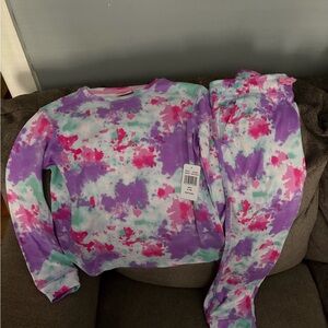 Brand New Colorful Tie-Dye PJ Set Girls